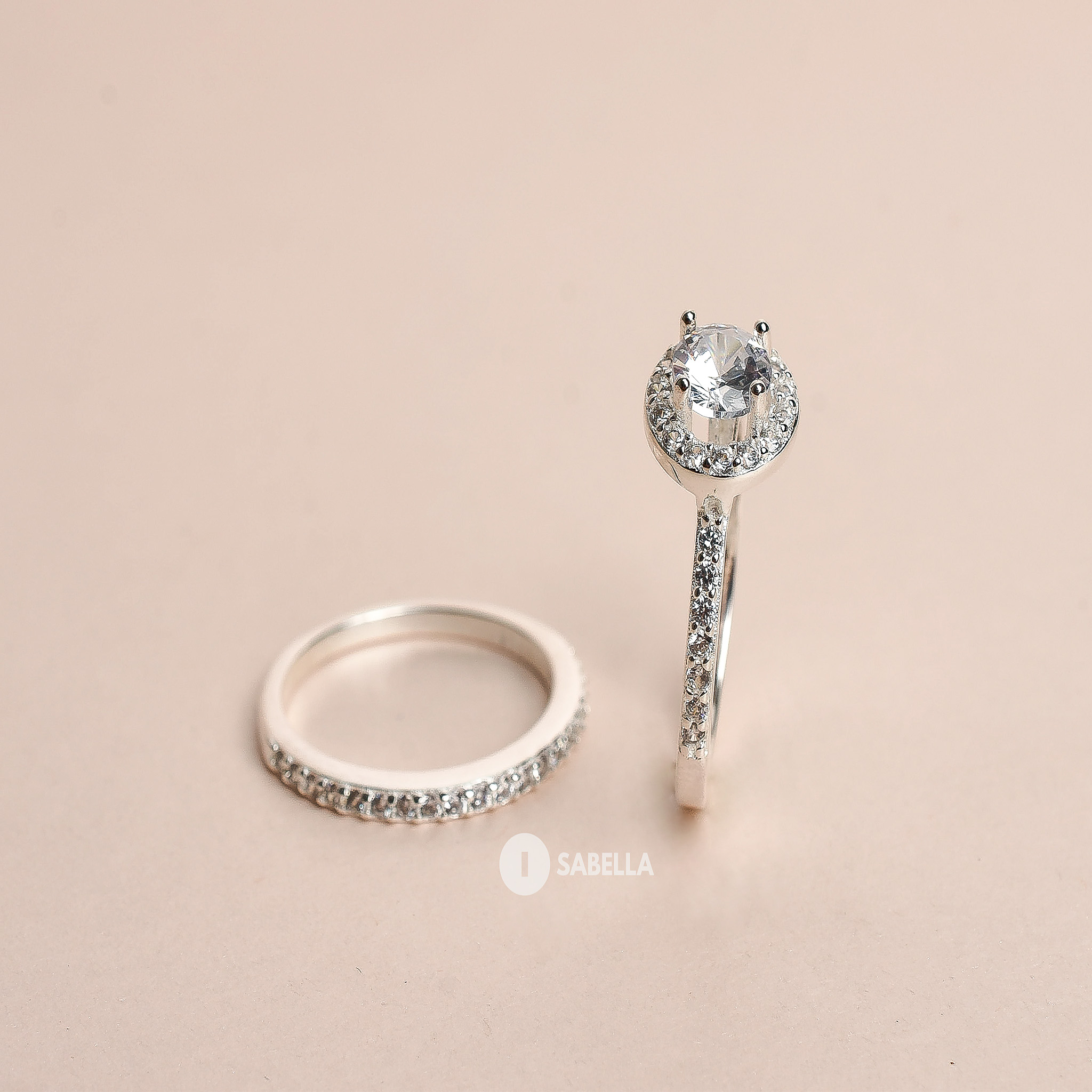 Set de Anillos Estilo Halo