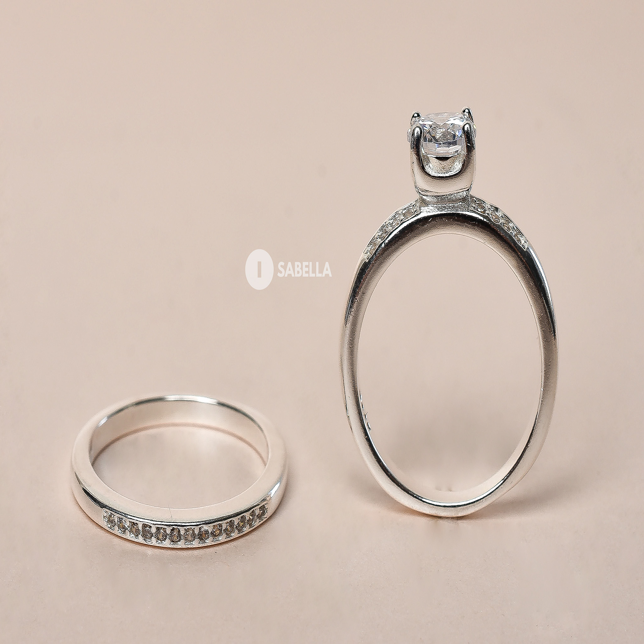 Set de Anillos Doble Pavé