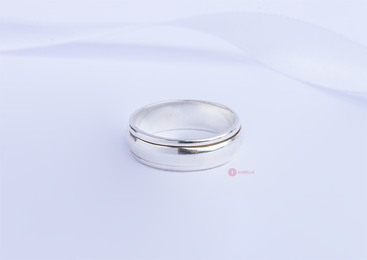 Anillo para ÉL Milgrain doble