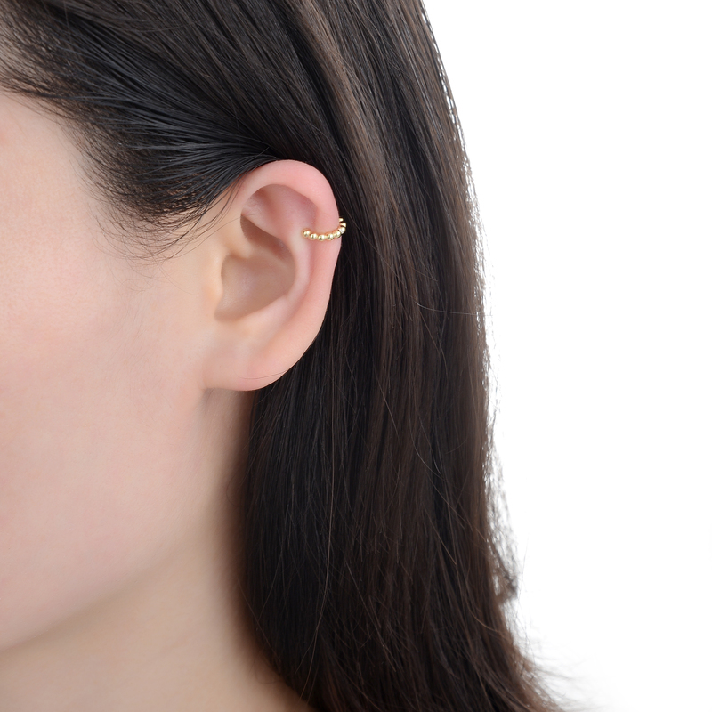 Earclip Gold Little Dots