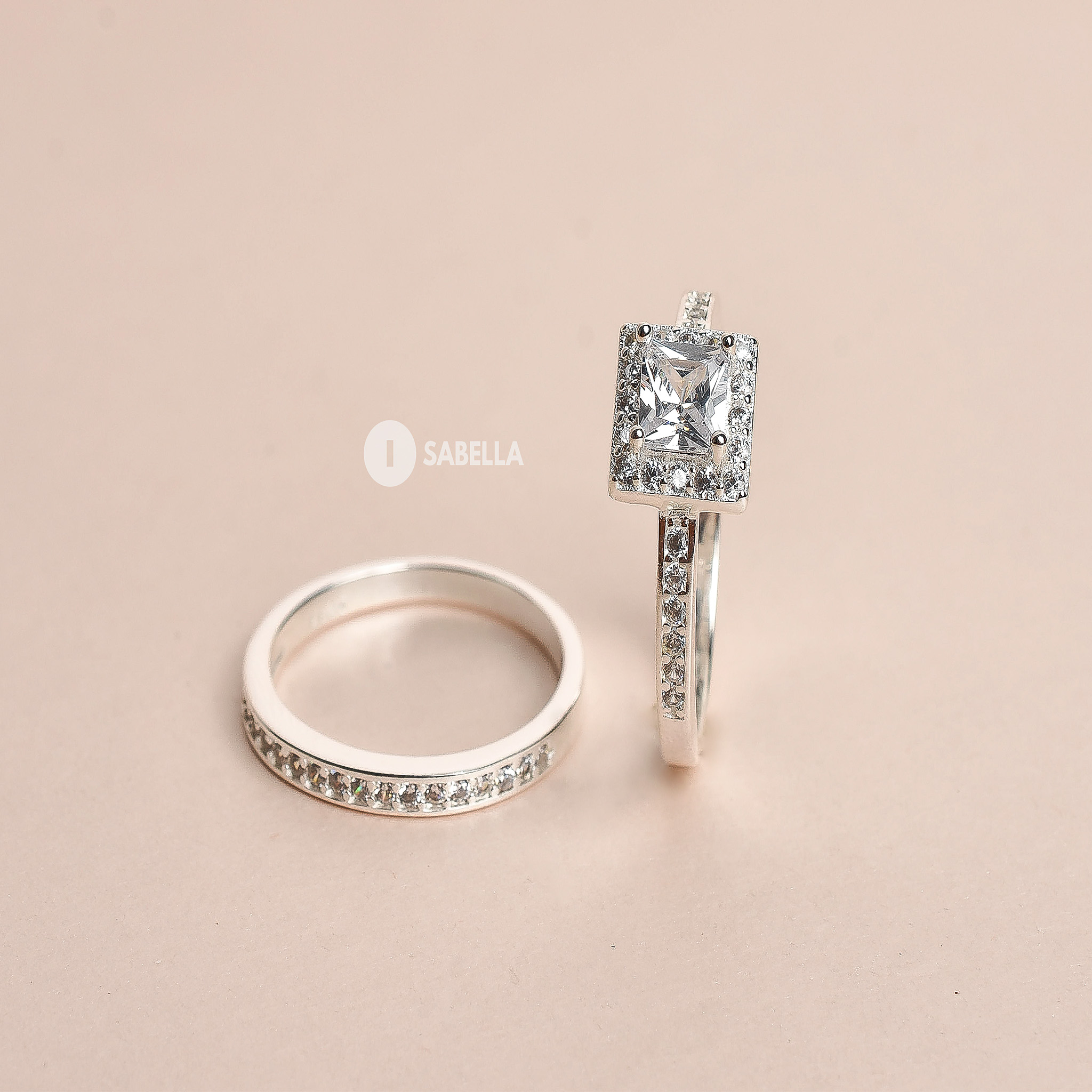 Set de Anillos Corte Cojín