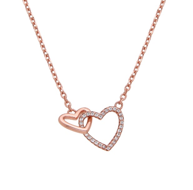 Collar Doble Corazón Rose