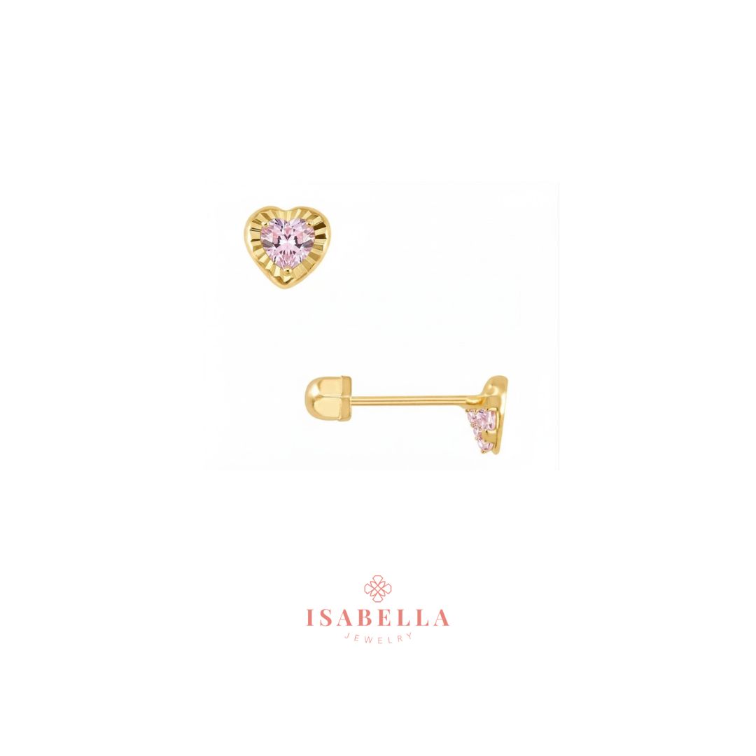 Broquel corazoncito 3mm Rosa