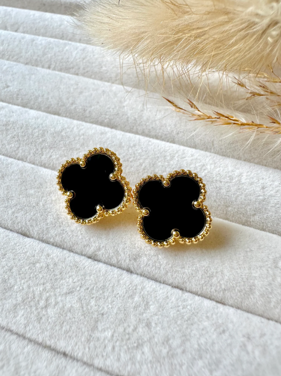 Aretes Van Cleef Negro|10k