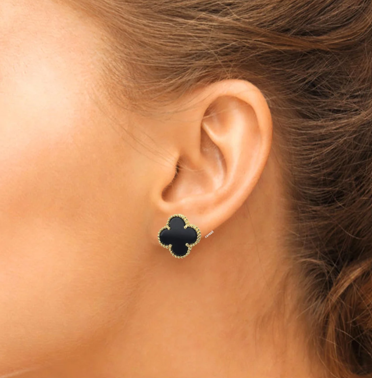 Aretes Van Cleef Negro|10k